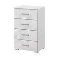 Rauch Elegant4you 4 Drawer Narrow Chest - Alpine White and White High Gloss