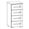 Rauch Elegant4you 4 Drawer Narrow Chest - Alpine White and White High Gloss