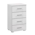 Rauch Elegant4you 4 Drawer Narrow Chest - Alpine White and White High Gloss