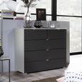 Rauch Erimo 3+2 Drawer Chest - Silk Grey and Basalt Glass