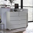 Rauch Erimo 3+2 Drawer Chest - Silk Grey and Silk Grey Glass