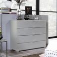 Rauch Erimo 4 Drawer Chest - Silk Grey and Silk Grey Glass