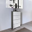 Rauch Erimo 4 Drawer Narrow Chest - Graphite and Crystal White Glass