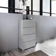 Rauch Erimo 4 Drawer Narrow Chest - Silk Grey and Silk Grey Glass