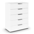 Rauch Flipp 5 Drawer Chest with Adjustable Height - Alpine White