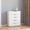 Rauch Flipp 5 Drawer Chest with Adjustable Height - Alpine White
