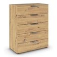 Rauch Flipp 5 Drawer Chest with Adjustable Height - Artisan Oak