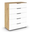 Rauch Flipp 5 Drawer Chest with Adjustable Height - Artisan Oak and Alpine White