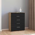Rauch Flipp 5 Drawer Chest with Adjustable Height - Artisan Oak and Basalt Glass