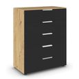 Rauch Flipp 5 Drawer Chest with Adjustable Height - Artisan Oak and Graphite