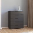 Rauch Flipp 5 Drawer Chest with Adjustable Height - Graphite