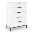 Rauch Flipp 5 Drawer Chest with Metal Base - Alpine White
