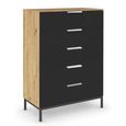 Rauch Flipp 5 Drawer Chest with Metal Base - Artisan Oak and Graphite