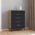 Rauch Flipp 5 Drawer Chest with Metal Base - Artisan Oak and Graphite