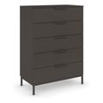 Rauch Flipp 5 Drawer Chest with Metal Base - Graphite