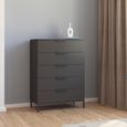 Rauch Flipp 5 Drawer Chest with Metal Base - Graphite