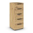 Rauch Flipp 5 Drawer Tall Chest with Adjustable Height - Artisan Oak