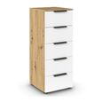 Rauch Flipp 5 Drawer Tall Chest with Adjustable Height - Artisan Oak and Alpine White