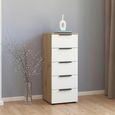 Rauch Flipp 5 Drawer Tall Chest with Adjustable Height - Artisan Oak and Alpine White