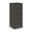 Rauch Flipp 5 Drawer Tall Chest with Adjustable Height - Graphite