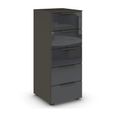 Rauch Flipp 5 Drawer Tall Chest with Adjustable Height - Graphite and Basalt Glass