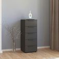 Rauch Flipp 5 Drawer Tall Chest with Adjustable Height - Graphite