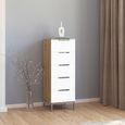 Rauch Flipp 5 Drawer Tall Chest with Metal Base - Artisan Oak and Alpine White