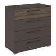 Rauch Luana 4 Drawer Chest - Graphite and Atlantic Dark Oak