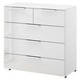 Rauch Miramar 3+2 Drawer Chest - Alpine White and Crystal White Glass