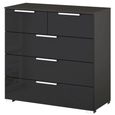Rauch Miramar 3+2 Drawer Chest - Graphite and Basalt Glass
