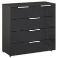 Rauch Miramar 3+2 Drawer Chest - Graphite and Basalt Glass