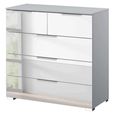 Rauch Miramar 3+2 Drawer Mirrored Chest - Silk Grey