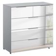 Rauch Miramar 3+2 Drawer Mirrored Chest - Silk Grey