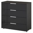 Rauch Miramar 4 Drawer Chest - Graphite and Basalt Glass