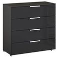 Rauch Miramar 4 Drawer Chest - Graphite and Basalt Glass