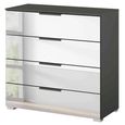Rauch Miramar 4 Drawer Mirrored Chest - Graphite