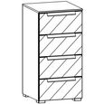 Rauch Miramar 4 Drawer Narrow Chest - Alpine White and Crystal White Glass