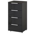 Rauch Miramar 4 Drawer Narrow Chest - Graphite and Basalt Glass