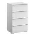 Rauch Monostar 4 Drawer Chest - Alpine White with White Glass