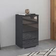 Rauch Monostar 4 Drawer Chest - Metallic Dark Grey with Basalt Glass