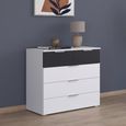Rauch Monza 5 Drawer Chest - Alpine White and Metallic Dark Grey