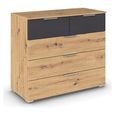 Rauch Monza 5 Drawer Chest - Artisan Oak and Metallic Dark Grey