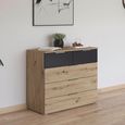 Rauch Monza 5 Drawer Chest - Artisan Oak and Metallic Dark Grey