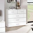 Rauch Morella 3+2 Drawer Chest - Alpine White and White High Gloss