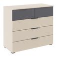 Rauch Sajo 3+2 Drawer Chest - Champagne and Metallic Dark Grey