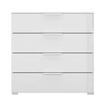 Rauch Skat Meridian 4 Drawer Chest - Alpine White and Crystal White Glass