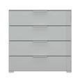 Rauch Skat Meridian 4 Drawer Chest - Silk Grey and Silk Grey Glass