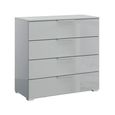 Rauch Skat Meridian 4 Drawer Chest - Silk Grey and Silk Grey Glass
