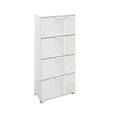 Rauch Skat Meridian 4 Drawer Narrow Chest - Alpine White and Crystal White Glass