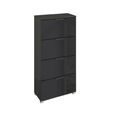 Rauch Skat Meridian 4 Drawer Narrow Chest - Graphite and Basalt Glass